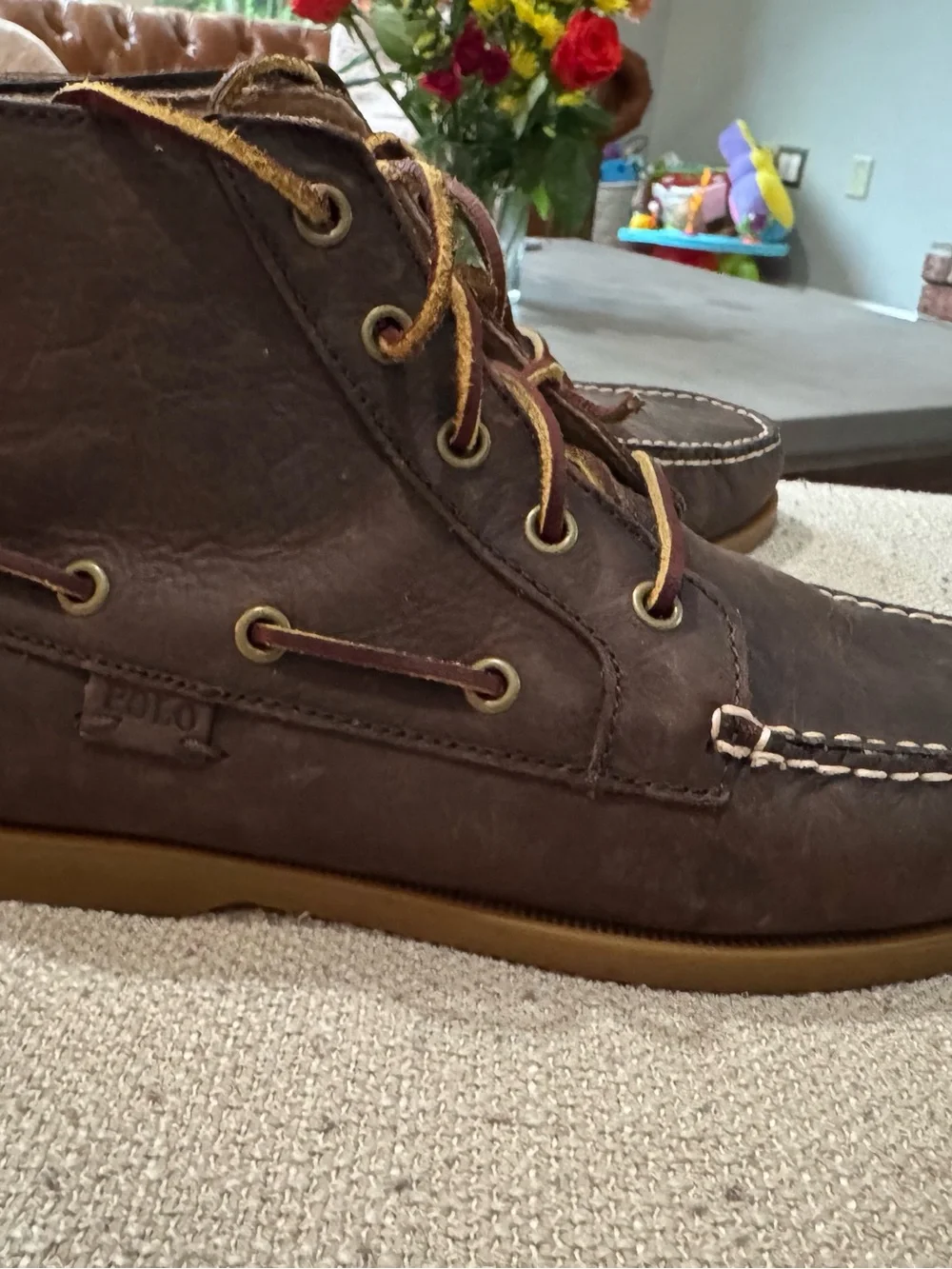Polo Ralph Lauren Barrott brown lace up boots. 10D like new